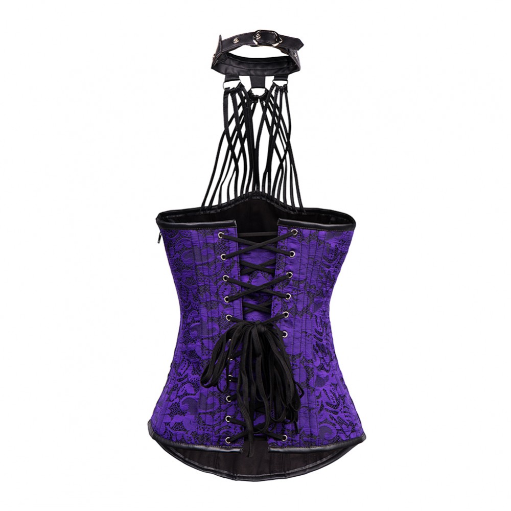 Burlesque Purple 9 Steel Bones Large Waist Training Corset Lace Up